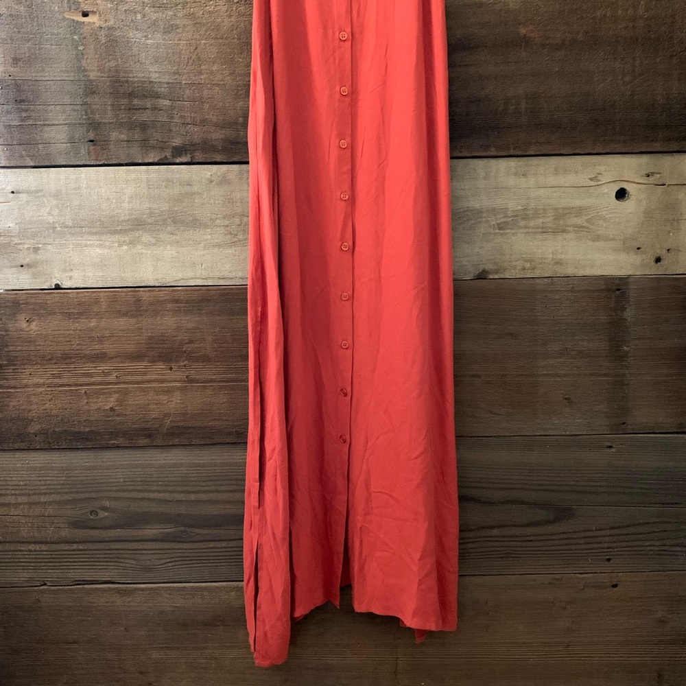 NWT NOMAD Rust Orange Button-Down Sheath Maxi Tank Dress - Picture 2 of 9